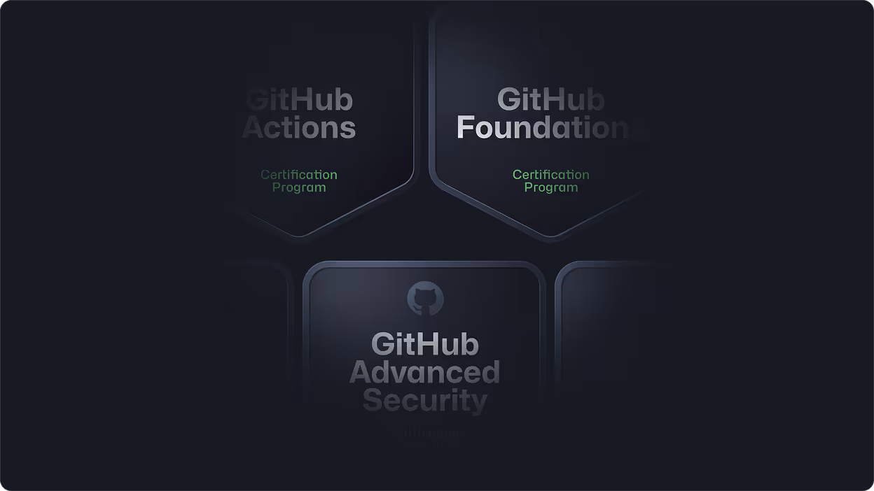 Collage of GitHub certifications